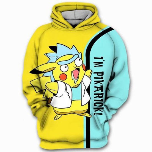 Rick Pikachu And Morty I'm Pikarick Gift For Fan 3d Hoodie All Over Printed Hoodie Moonbestprint