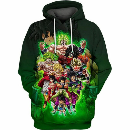 Broly Triple Threat Dragon Ball Z Over Print 3d Hoodie Zip Hoodie 2 Moonbestprint