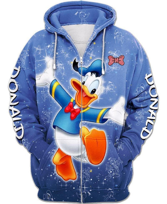 Donald Duck Zip-up Hoodie Moonbestprint