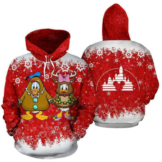 Daisy And Donald Duck Couple Love Christmas 3d Hoodie Zip Hoodie Moonbestprint