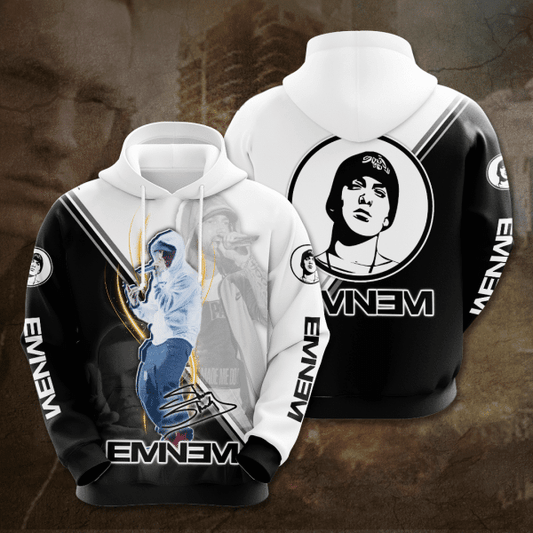 Eminem Rapper Signature Design Gift For Fan Custom 3d Hoodie All Over Printed Hoodie Moonbestprint