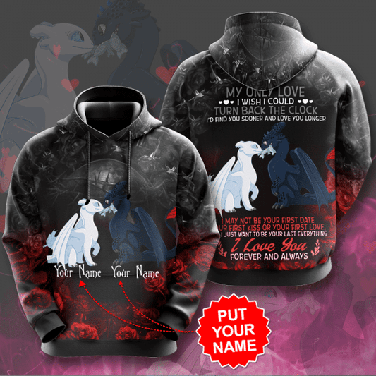 Toothless And Light Fury Design Gift For Fan Custom 3d Hoodie All Over Printed Hoodie 1282 Moonbestprint