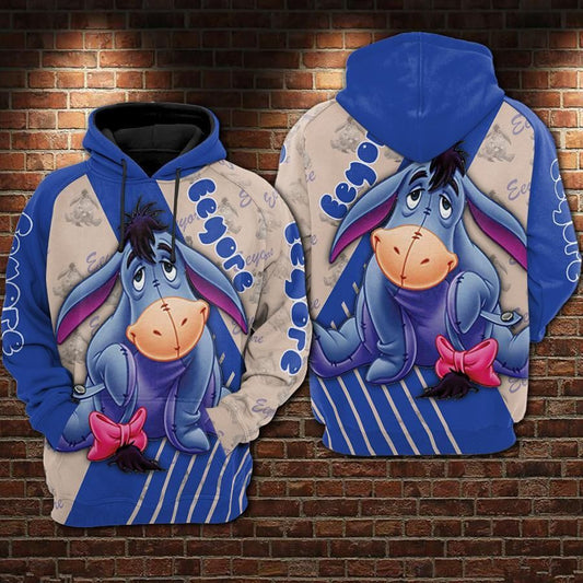 Eeyore Cartoon Winnie The Pooh Movie Disney Over Print 3d Hoodie Zip Hoodie 126 Moonbestprint