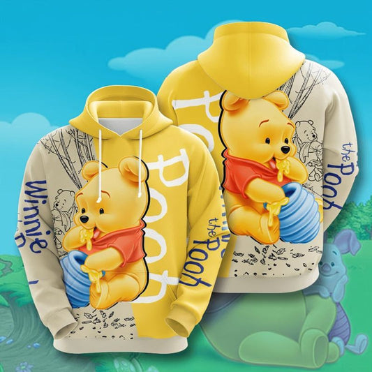 Disney Winnie The Pooh Cute Lover 3d Hoodie Zip Hoodie Moonbestprint
