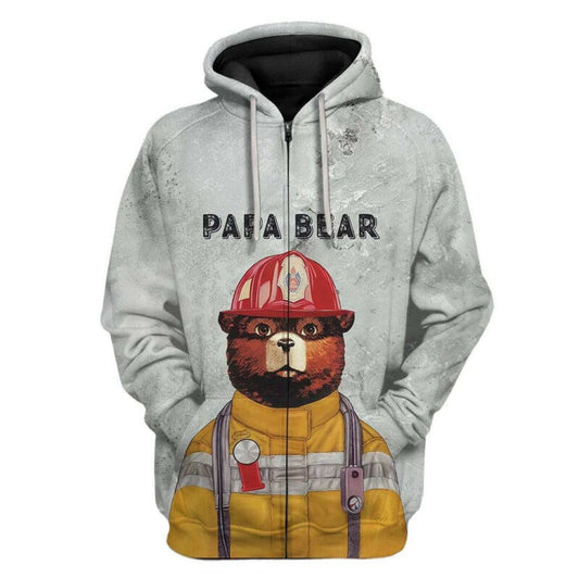 Father Bear Hoodie Shirt Papa Bear 3d Hoodie Zip Hoodie Moonbestprint