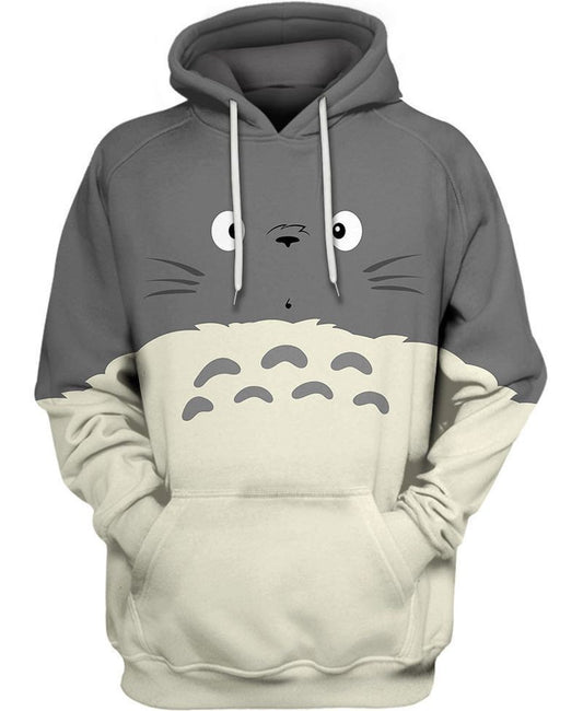 Totoro Surprise Cute Face Over Print 3d Hoodie Zip Hoodie Moonbestprint