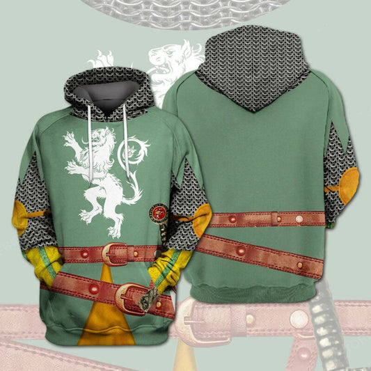 Men's Historical Hoodie Medieval Knight 3d Hoodie Zip Hoodie Moonbestprint