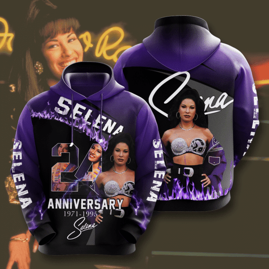 Selena Quintanilla 24th Anniversary 1971 1995 Signature Design Gift For Fan Custom 3d Hoodie All Over Printed Hoodie Moonbestprint