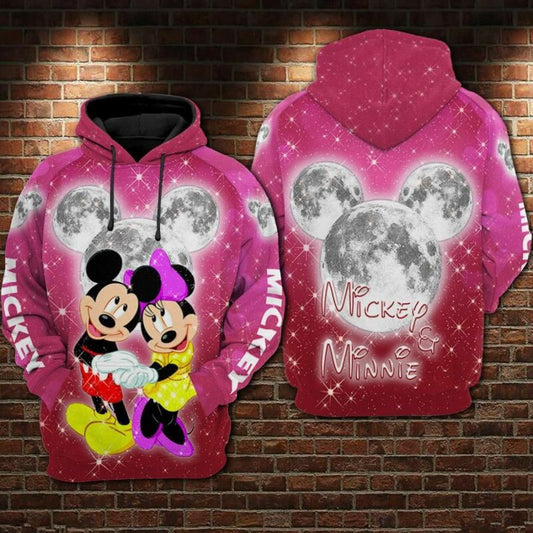 Mickey And Minnie Movies Disney Over Print 3d Hoodie Zip Hoodie Moonbestprint