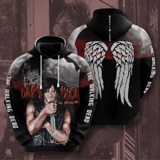 Daryl Dixon And The Walking Dead Design Signature Gift For Fan 3d Hoodie All Over Printed Hoodie Moonbestprint