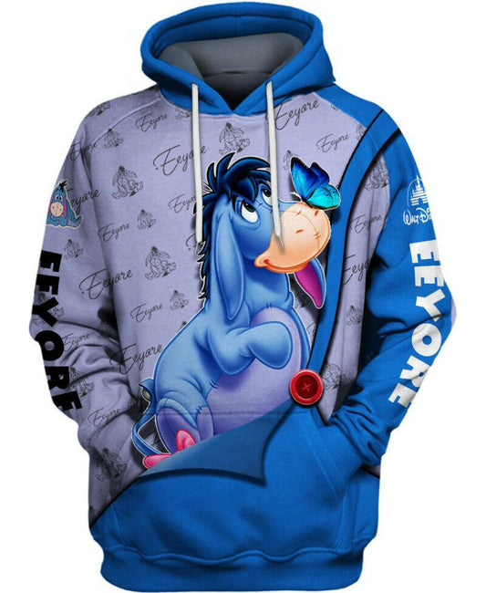 Adorable Eeyore 3d Hoodie Zipper Hoodie Moonbestprint