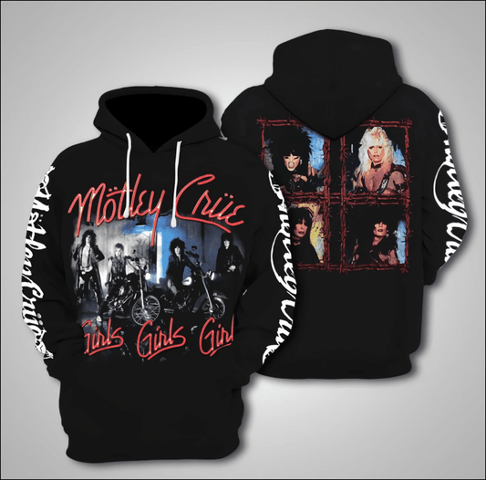 M?tley Cr?e Band 3d Hoodie Zipper Hoodie Moonbestprint
