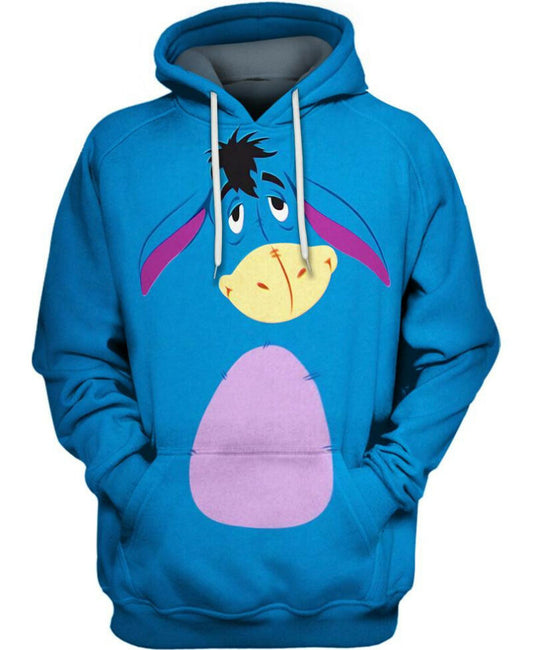 Eeyore Donkey 3d Hoodie Zipper Hoodie Moonbestprint