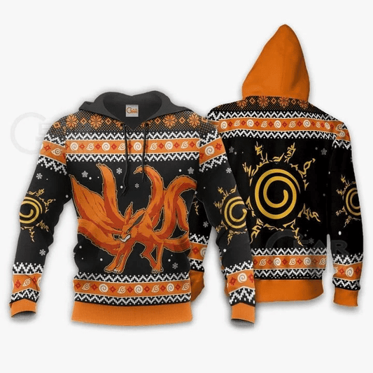 Kurama Nine Tails Ugly Christmas Anime Manga Naruto For Men And Women 3d Hoodie Zip Hoodie Moonbestprint