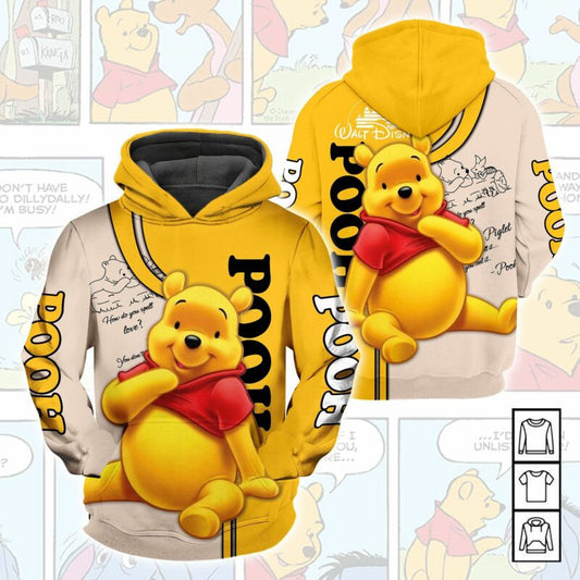 Cartoon Character Winnie The Pooh Hoodie All Over Printed 3d Unisex Men Women Moonbestprint