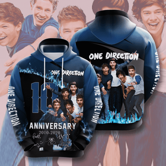 One Direction 10th Anniversary 2010 2020 Signature Design Gift For Fan Custom 3d Hoodie All Over Printed Hoodie Moonbestprint