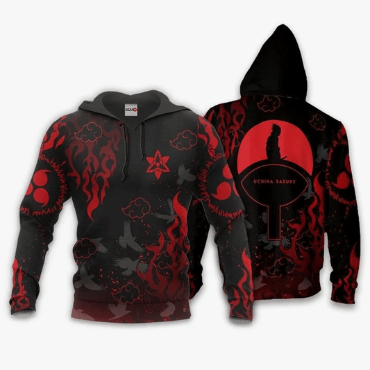 Uchiha Sasuke Naruto Symbols Anime Manga For Men And Women 3d Hoodie Zip Hoodie Moonbestprint