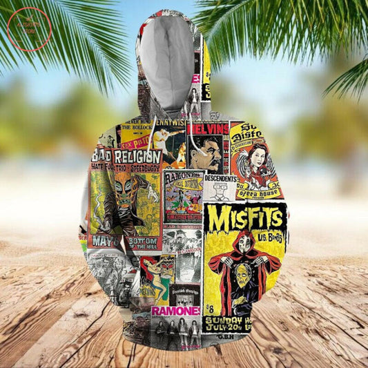 Punk Rock Collage 3d Hoodie Zip Hoodie Moonbestprint