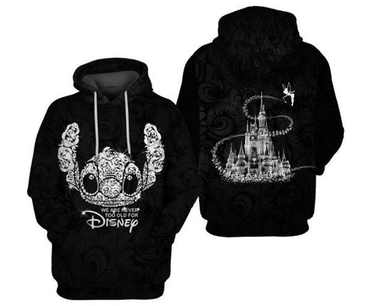 Stitch We Are Never Too Old For Disney Cartoon Bling 2k629 Lover Gift , Stitch All Over Print 3d Hoodie 2193 Moonbestprint