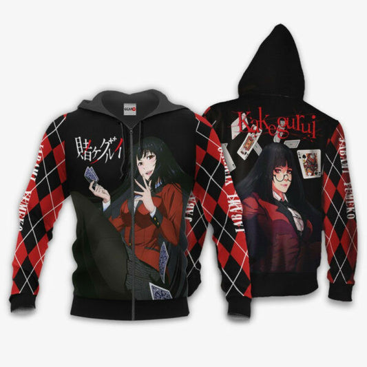 Jabami Yumeko Kakegurui Anime 3k262 Fan Gift Stylist Unisex Cartoon 3d Hoodie Zip Hoodie 1180 Moonbestprint