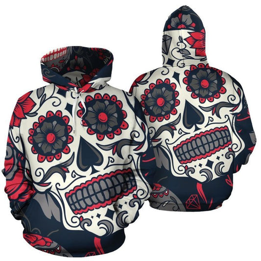 Day Of The Dead Over Print 3d Hoodie Zip Hoodie Moonbestprint