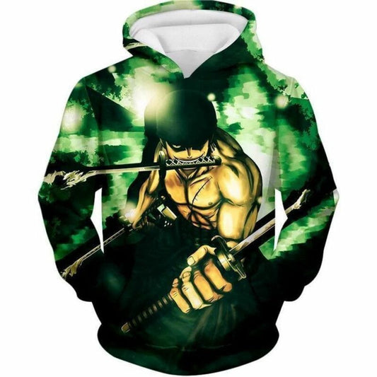 One Piece Straw Hat Swordsman Demon Roronoa Zoro Over Print 3d Hoodie Zip Hoodie Moonbestprint