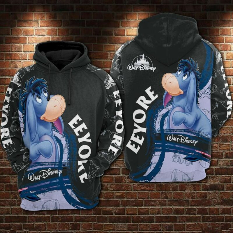 Eeyore Cartoon Winnie The Pooh Movie Disney 6 Over Print 3d Hoodie Zip Hoodie Moonbestprint