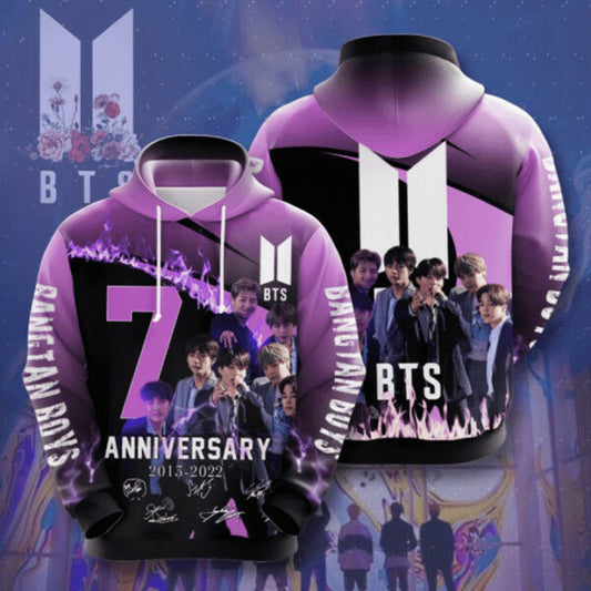 Bts Kpop Band Anniversary 2013 2022 Fan Gift, Bts Kpop Band Aop Hoodie 1736 Moonbestprint