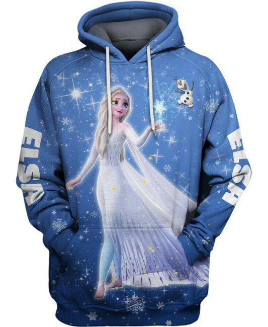 Elsa Frozen Pullover 3d Hoodie Zipper Hoodie Moonbestprint