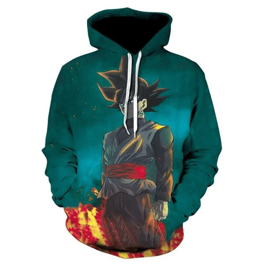 Goku Cartoon Dragon Ball Anime Manga Dark Green Over Print 3d Hoodie Zip Hoodie Moonbestprint