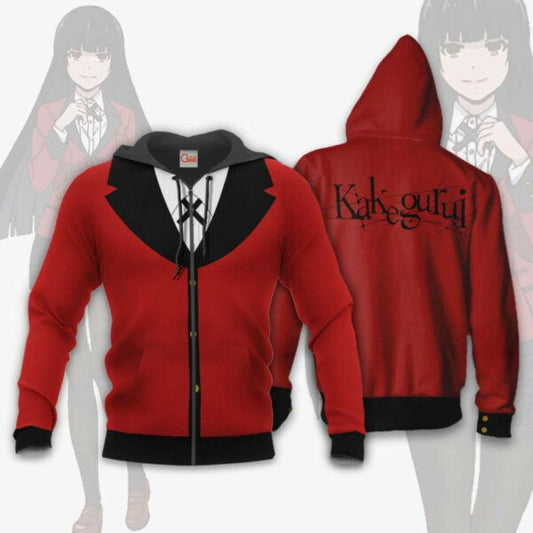 Yumeko Uniform Kakegurui Anime 2k982 Fan Gift Stylist Unisex Cartoon 3d Hoodie Zip Hoodie 1784 Moonbestprint