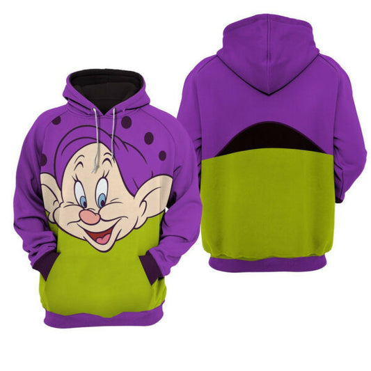 Giant Dopey Dwarf Head Disney Fan Gift, Stylist Unisex Cartoon Graphic Outfits Aop Hoodie 1065 Moonbestprint