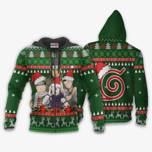 Konoha Team 10 Ugly Christmas Naruto Anime 1k419 Fan Gift Stylist Unisex Cartoon Graphic Outfits Aop 3d Hoodie, Zip Hoodie 759 Moonbestprint