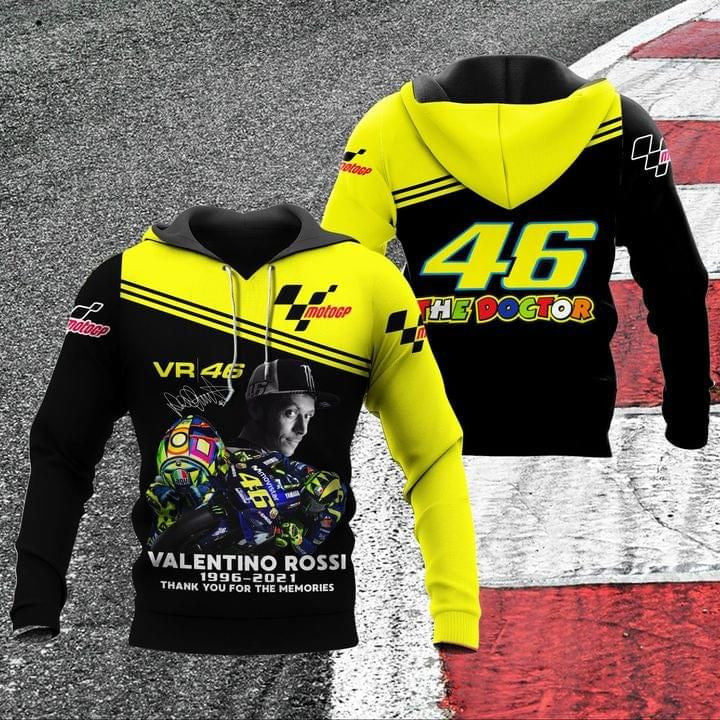 Valentino Rossi 1996 2021 Thank You For The Memories 3d Hoodie Moonbestprint