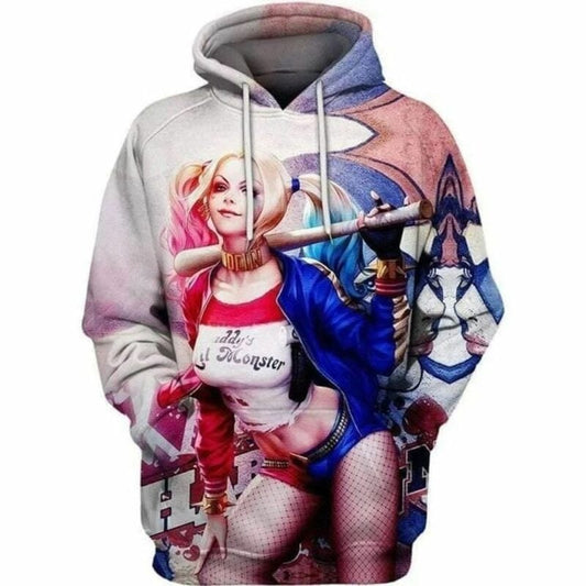 Harley Quinn Rebellion Dc Over Print 3d Hoodie Zip Hoodie Moonbestprint