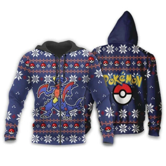 Garchomp Anime Pokemon Manga Ugly Christmas Sweater 1k824 Fan Gift Stylist Unisex Cartoon Graphic Outfits Aop 3d Hoodie Zip Hoodie 603 Moonbestprint