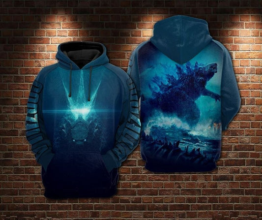 Godzilla: King Of The Monsters Over Print 3d Hoodie Zip Hoodie Moonbestprint