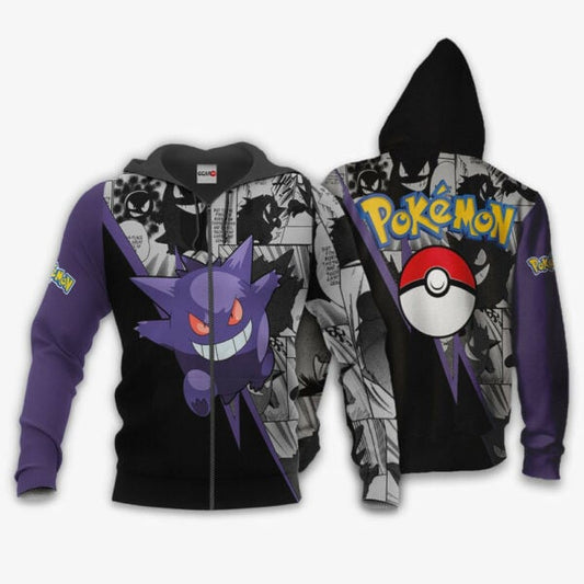 Gengar Anime Pokemon Manga 1k774 Fan Gift Stylist Unisex Cartoon Graphic Outfits Aop 3d Hoodie, Zip Hoodie 1131 Moonbestprint