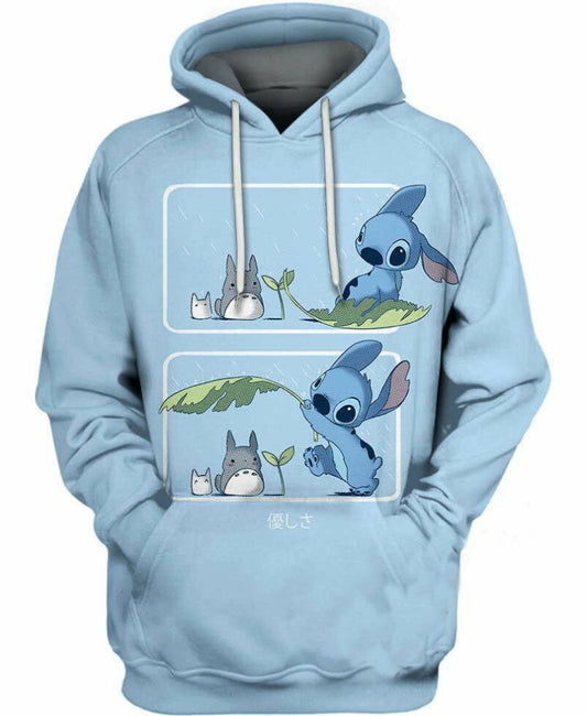 Totoro And Stitch 3d Hoodie Zip Hoodie Moonbestprint