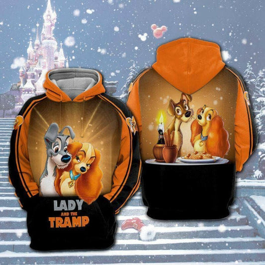 Lady And The Tramp Cartoon Movie 3d Hoodie Zip Hoodie Moonbestprint