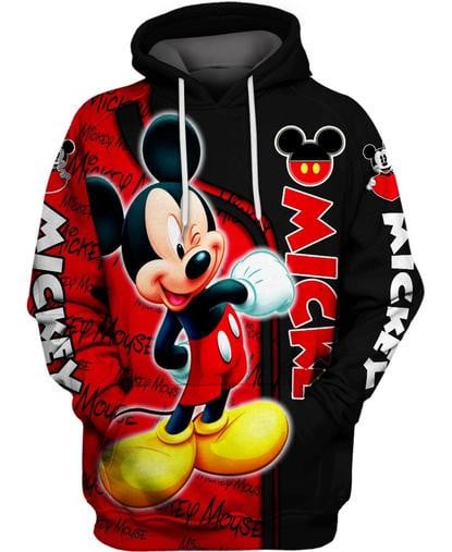 Mickey Mouse Red 3d Hoodie Zipper Hoodie Moonbestprint