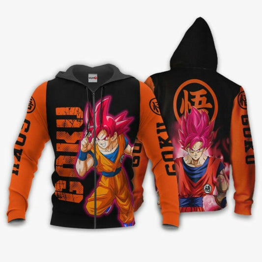 Goku Saiyan God Dragon Ball Z Anime 1k356 Fan Gift Stylist Unisex Cartoon Graphic Outfits Aop 3d Hoodie, Zip Hoodie 1690 Moonbestprint