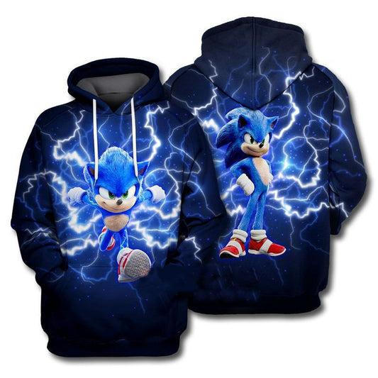 Sonic The Hedgehog Lightning Fast Over Print 3d Hoodie Zip Hoodie Moonbestprint