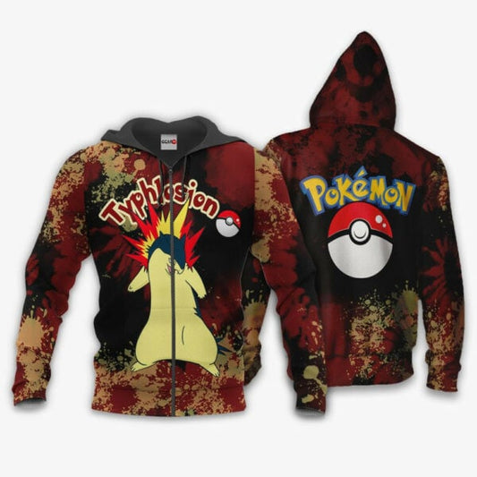 Typhlosion Anime Pokemon Manga Tie Dye Style 1k950 Stylist Unisex Graphic Outfits Aop 3d Hoodie Zip Hoodie 2216 Moonbestprint
