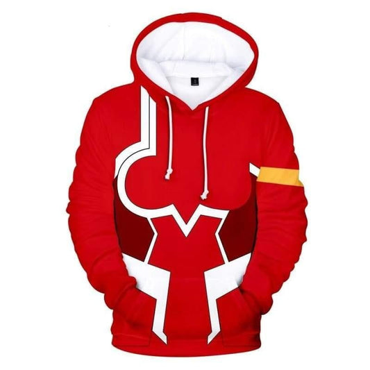 Darling In The Franxx Hoodie Zero Two Fighting Suit Costume Red 3d Hoodie Zip Hoodie Moonbestprint