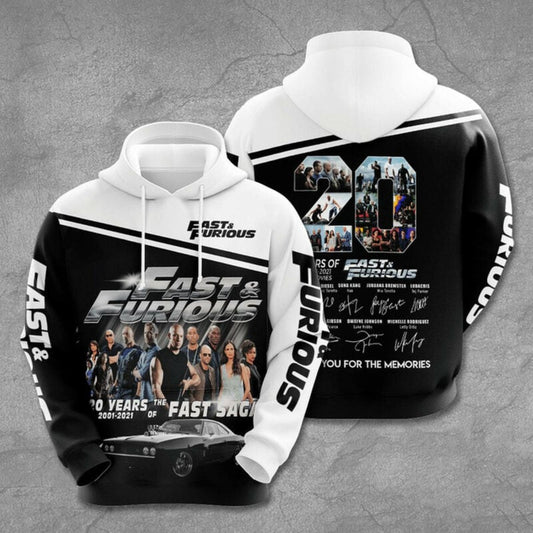 Fast And Furious 20 Years Anniversary 3d Hoodie Zipper Hoodie Moonbestprint