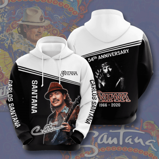 Carlos Santana 52th Anniversary 1966 2020 Signature Design Gift For Fan Custom 3d Hoodie All Over Printed Hoodie Moonbestprint