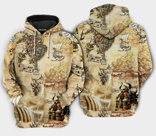 Viking Life Viking Map War Hoodie Moonbestprint