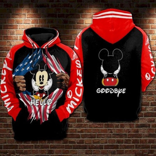 Disney Mickey Mouse Hello Goobye 3d T Shirt Sweatshirt Zip Hoodie Bomber 265 Moonbestprint