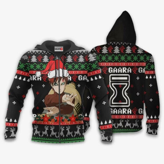 Gaara Ugly Christmas Naruto Anime 1k427 Fan Gift Stylist Unisex Cartoon Graphic Outfits Aop 3d Hoodie, Zip Hoodie 46 Moonbestprint